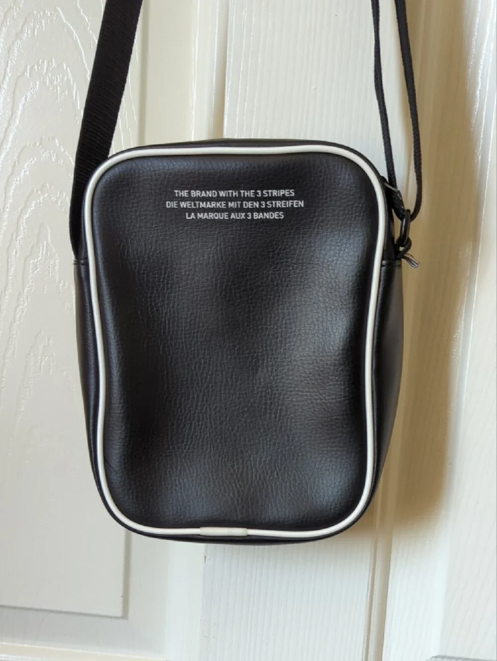 adidas Black and White Small Messenger Crossbody Bag